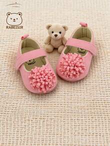 RABEISIR Infant Flat Shoes, Infant Flower Ball Shoes, Fashionable & Soft, Wedding Shoes, Holiday Shoes, Suitable For All Seasons - Pink - View 6