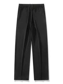 StraightLeg Straight-Leg All-Season Men's Casual Pocket Button Long Pants - Black - View 5