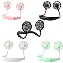 Portable Neck Fan, Handheld Hands-Free Personal Hanging Neck Fan, Cooling Fan, USB Rechargeable (3-Speed Adjustable), Wearable Cooling Head Fan, 360-Degree Free Rotation, Suitable For Sports, Office, Kitchen Gadget, Travel Essential, 1200mAh - Multicolor - View 2