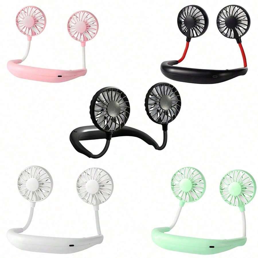 Portable Neck Fan, Handheld Hands-Free Personal Hanging Neck Fan, Cooling Fan, USB Rechargeable (3-Speed Adjustable), Wearable Cooling Head Fan, 360-Degree Free Rotation, Suitable For Sports, Office, Kitchen Gadget, Travel Essential, 1200mAh