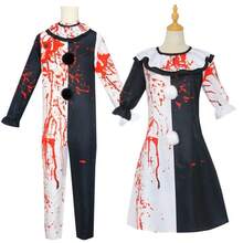 Terrifying Clown Costume From A Horror Movie In Stock For Cosplay And Stage Performances - Clothes + Scarf - View 2
