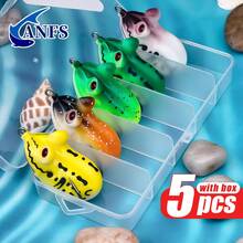 ANFS 5pcs Soft Fishing Lure, Frog Lure, Surface Fishing Bait, Cool Fishing Gift For Fishing Enthusiasts - Multicolor - View 4