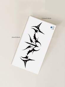 STARTTOOS Sexy Back Waist & Chest Tattoo Sticker - Black Gothic Cyberpunk Classic Totem Temporary Body Tattoo Decal For Chest, Waist, And Abdomen, 1pc/Pack - Black - View 7