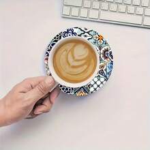 6pcs Wooden Coasters, 2D Flat Printing, Beverage Mats, Creative Coffee Mats, Home Decor, Tabletop Protection. 1 Set 6pcs, 300 Sets 1800pcs - Multicolor - View 5