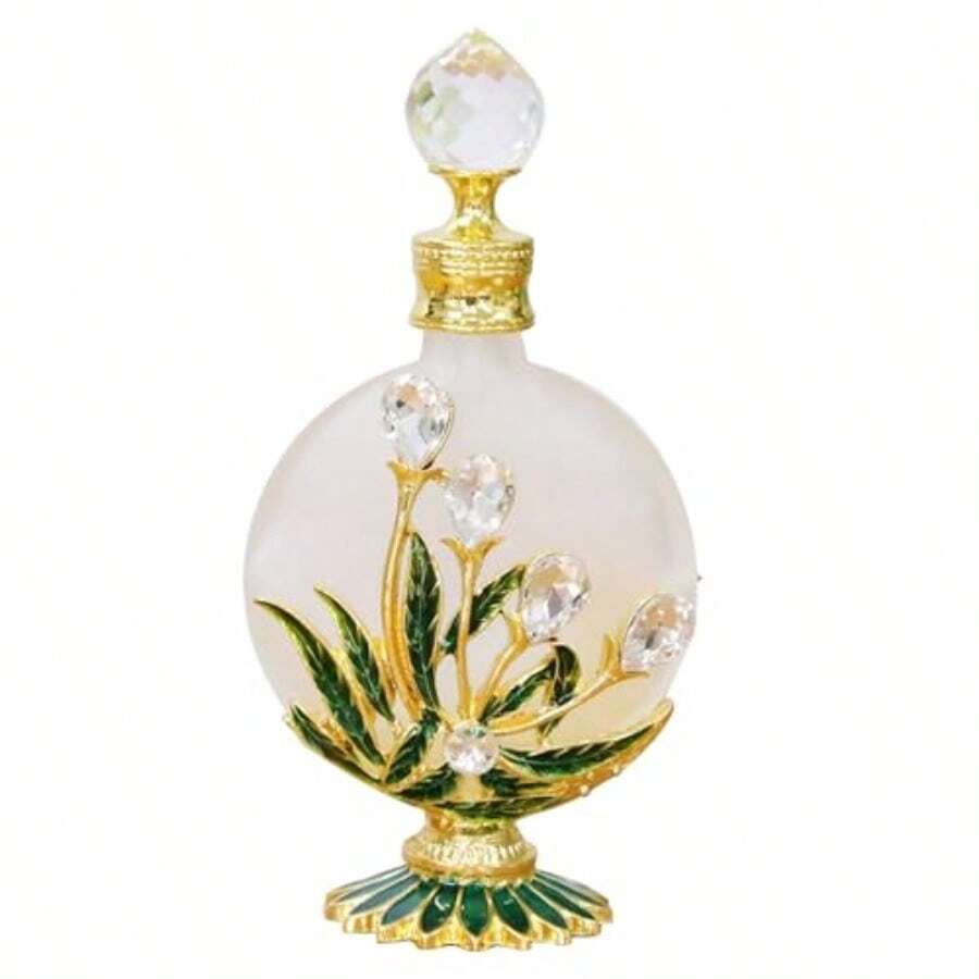 Vintage Refillable Empty Perfume Bottles, Fancy Crystal Glass Perfume Bottle Decorative Jeweled Flowers Essential Oil Bottle For Living Room Be - Maple Leaf - View 1