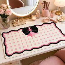 Alfombrilla de escritorio con lazo lindo, alfombrilla de ratón para juegos grande, alfombrilla de teclado y ratón extendida estética kawaii, protector de escritorio antideslizante para hogar, oficina y juegos - Ver 3