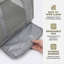 1/2 軟質可折疊寵物攜帶籠，適用於貓與小型犬，透氣、耐抓、防水、易清潔、輕巧便攜，附可拆卸式肩帶，適合汽車/旅行/飛機/居家使用，隨機款式出貨 - 彩色 - 查看 4
