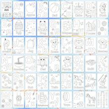 1 Set ABC English Alphabet Word Coloring Book Set (54 Pages) Toddler Educational Tracing Practice Book For Simple Learning And Coloring, Enhances Children's Hands-On Ability, Suitable For 3-5 Years Old, Kindergarten Back To School Gift, Children's Back To School Season Birthday Gift Book, Also Can Be Used As Christmas Gift - Multicolor - View 4
