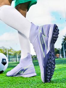 Unisex Rivet Football Shoes, Outdoor Match & Training Shoes - Mauve Purple - View 4