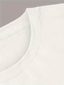 Ladies' Casual Short Sleeved T-Shirt With Round Neck Design And Letter Print, Perfect For Spring And Summer Wear. - 白色 - 查看 4