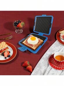 Silicone Easy To Use Microwave Sandwich Maker With Adjustable Silicone Straps Quick, Even Cooking For Crispy Toasties - Blue - View 6