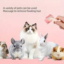 1pc Silicone Pet Grooming Brush, Soft Silicone Bristles, 2-In-1 Deshedding & Massage Tool, Suitable For Cats, Dogs, Rabbits, Guinea Pigs, Gentle Detangling Without Skin Irritation, Reduces Shedding For Small Animals - Multicolor - View 8