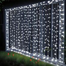 1 Paquete, 600/300/200/100 Luces de Hada LED Cortina, Luces de Cadena de Navidad Alimentadas por USB, Adecuadas para Dormitorio, Sala de Estar, Decoración de Boda, Fiesta de Cumpleaños, Navidad, Acción de Gracias, Decoración de Halloween y Luces Festivas - Cadena de luces de cortina USB - Ver 13