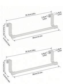 1 pièce Barre à serviettes extensible en acier inoxydable 23 cm (9,06 pouces)/36 cm (14,17 pouces), porte-serviettes de salle de bain et de cuisine, barre à serviettes en acier inoxydable brossé de 36 cm (14 pouces) avec crochets, porte-serviettes gain de place - Noir - Voir 16