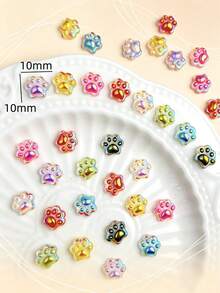 10-100件 10*10mm 極光幻彩貓爪樹脂美甲飾品 可愛3D美甲裝飾 - 彩色 - 查看 4