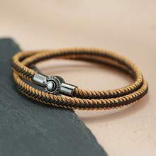 diffone Fashion Handmade Double Rope Men Bracelet Charms Black Magnetic Simple Bracelet For Men Armband Jewelry - Men's Multi-layered Bracelet - View 12