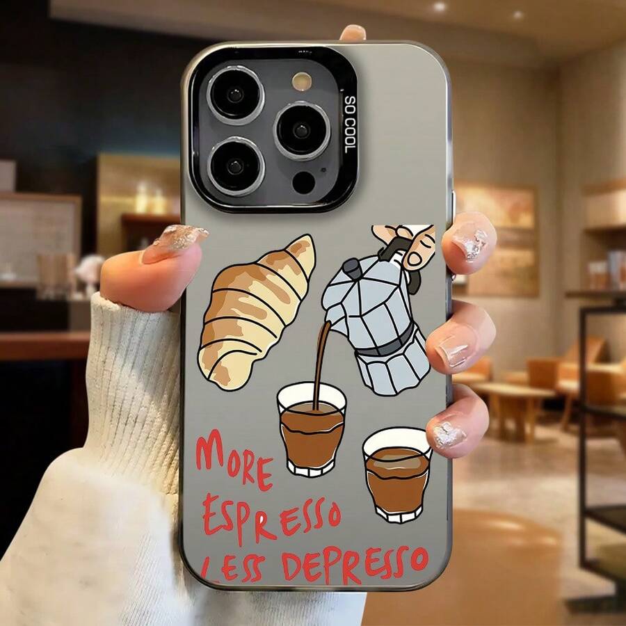 A Simple Yet Reinforced Phone Case, Suitable For All Models. For The 17, A High-End, Exclusive, And Luxurious Case With A Coffee-Themed Illustration Print, Offering Anti-Dirt, Anti-Slip, And Anti-Drop Properties. It's The Perfect Gift For Valentine's Day, Anniversaries, Birthdays, Halloween, Christmas, Or National Day For Your Girlfriend Or Boyfriend. Also Suitable As A Birthday Gift For IPhone 17/16/15/14/13/12/11/Plus/Pro/Max/Air. - (單色)每包1件 - 查看 1
