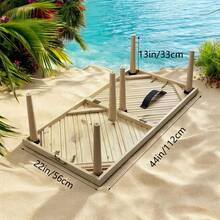 1-Piece Bohemian Style Table, Low Table, Beach Table, Picnic Table, Wooden Table, Folding Table, Car Picnic Table, Outdoor Camping Folding Table, Equipped With 6 Table Legs, Easy To Carry. - Champagne - View 8