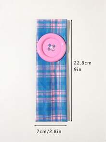 One-Piece Solid Color Soft Large Button Headband, Comfortable To Wear, Won't Scratch Hair Or Constrict The Head, Won't Damage Hair, Unique And Niche Design, Korean Sweet Style, French Retro Style, Girly Look, Perfect For Dates, Shopping, Vacations, And Travel. Summer Hair Accessories - Multicolor - View 3