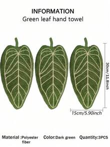 1件/2件/3件創意葉子造型手巾，掛式設計，廚房浴室房間裝飾毛巾，吸水性強，易清洗，個性化毛巾 - 彩色 - 查看 11