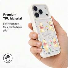 1pc Disney Winnie The Pooh Acrylic Magnetic Phone Case, Cute & Adorable, Anime Cartoon Design, Wireless Charging Compatible, Unisex Protective Shell Compatible With Iphone 17/17 Pro/17 Pro Max/17/16/15/14/13/12 Series - White - View 6