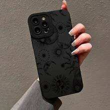 Black Eye Moon Face Pattern Phone Case - 黑色 - 查看 2