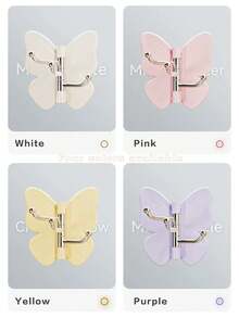 Aesthetic 360° Rotating Butterfly Triple Hook, No-Drill Self-Adhesive Wall Hanger For Hats, Bags & Coats, Strong Sticky Corner Organizer For Bathroom/Bedroom Decor/Kitchen Storage, Space-Saving Rotating Rack For Keys, Scarves & Towels - View 10