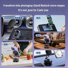WESTMADE Mini Rotating Foldable Vacuum Magnetic Car Phone Holder, Suitable For Car Dashboard, Compatible With All Phones, Car Phone Holder Accessory - A - View 7