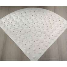 1pc Corner Shower Mat, Non-Slip Triangle Bath Mat With Suction Cups And Drain Holes, Waterproof PVC Bathroom Floor Mat, Safety Anti-Fall Shower Rug For Bathroom Bathtub, 3 Colors Available - Multicolor - View 8