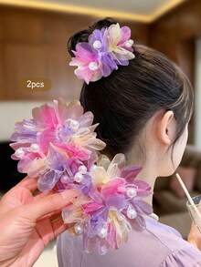 2 Cute Floral Headbands, Suitable For Daily Wear And Performances - Multicolor - View 1