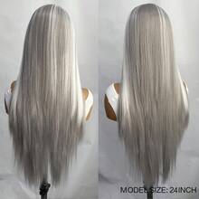 websterwigs Wig Depan Renda Lurus Tahan Panas Serat Sintetis Transparan HD 13x4 untuk Wanita, Motif Gradien Emas, Motif Piala Dunia - MultiWarna - View 9