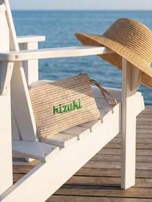 Personalized Embroidered Straw Makeup Bag, Lightweight Bohemian Style Straw Clutch, Bridal Party Gift, Gift For Her, Customized Toiletry Bag, Customized Embroidered Name, Customized Makeup Bag Organizer, Letter Embroidered Makeup Bag, Bridesmaid Gift Box, Suitable For Beach Vacation - Multicolor - View 9