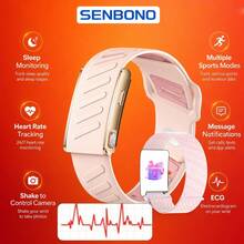 SENBONO EGC Smart Fitness Tracker Bracelet With Multiple Sport Modes, Heart Rate & Sleep Monitor, Message Notifications, Shake To Take Photo Remote Camera Control - View 8