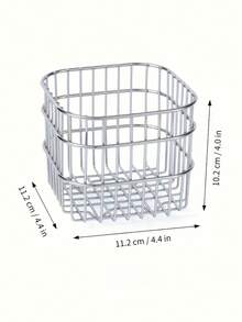 Stainless Steel Desktop Organizer Multifunctional Storage Basket Memo Coffee Beans Container Home Office Desk Organization Caddy Holder Tray Decor - View 11
