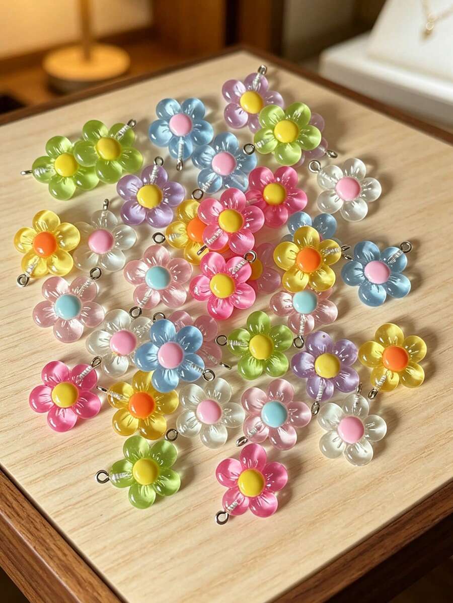 20個樹脂向日葵吊飾吊墜,DIY珠寶與手工藝製作,珠寶製作材料,鑰匙圈配件,包包吊飾,手鍊或耳環吊飾,手機殼DIY材料,髮飾配件 - 彩色 - 查看 1