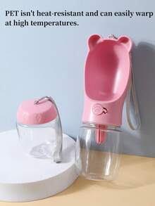 1pc Portable Pet Travel Bottle For Dog For Outdoor Dog Outing Dog Stuff Water Bottle Camping - Pink - View 6