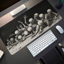 1 tấm lót chuột chơi game cỡ lớn, họa tiết vẽ tay "Swarming Skeleton", thảm bàn làm việc siêu lớn, đế cao su chống trượt có thể giặt, bề mặt chống bám bẩn, quà tặng lý tưởng cho game thủ, trang trí bàn làm việc văn phòng thời trang - Chuột Pad - Xem 4