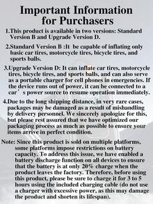 迷你無線便攜式充氣機 150 PSI 可充電汽車輪胎充氣泵 智能充氣泵 自行車幫浦 適用於汽車、摩托車、自行車、球類 7.4V 2000mAh（注意：Model B 僅支援電池供電，不具備行動電源功能） - 灰色 - 查看 4