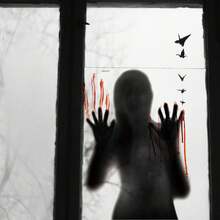 2pcs/1pc Halloween Horror Female Ghost Blood Hand Wall Stickers,For Halloween Party Glass Window DIY Backdrop Decorative Wall Stickers - Multicolor - View 2