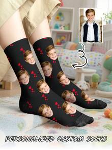 Calcetines de media caña con patrón personalizado para niños, adecuados para regalos - Multicolor - Ver 7