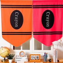 6pcs Colorful Crayon Triangular Flag Banner, Back To School Classroom Window Wall Hanging Curtain, Party Supplies, Wall Decor, Room Decor, Outdoor Decor, Classroom Decor, Vibrant Student Learning Space Home Window Decoration - A - View 3