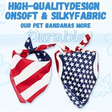 2 Packs, Triangle Reversible American Flag Pet Patriotic Scarf For Boy And Girl, Premium Durable Fabric, Medium And Large Dogs (Large) - Red and White - View 10