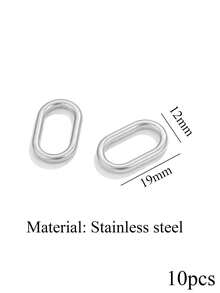 10 pièces Anneaux de connexion en acier inoxydable plaqué or 18K, pendentif ovale multi-texture, torsadé, lisse et ondulé, pour boucles d'oreilles et bracelets, fournitures de fabrication de bijoux DIY - cadre - Voir 9