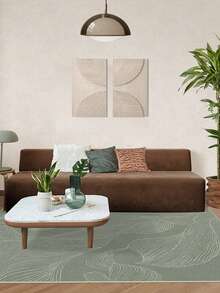 1pc Nordic Modern Minimalist Fresh Abstract Line Leaf Pattern - Rectangular Soft Faux Cashmere Machine Washable Area Rug, Suitable For Living Room, Bedroom, Entrance, Bathroom, Hallway, Patio, Kitchen, Indoor Outdoor, All Seasons Large Size Floor Mat, Home Decor - Multicolor - View 5