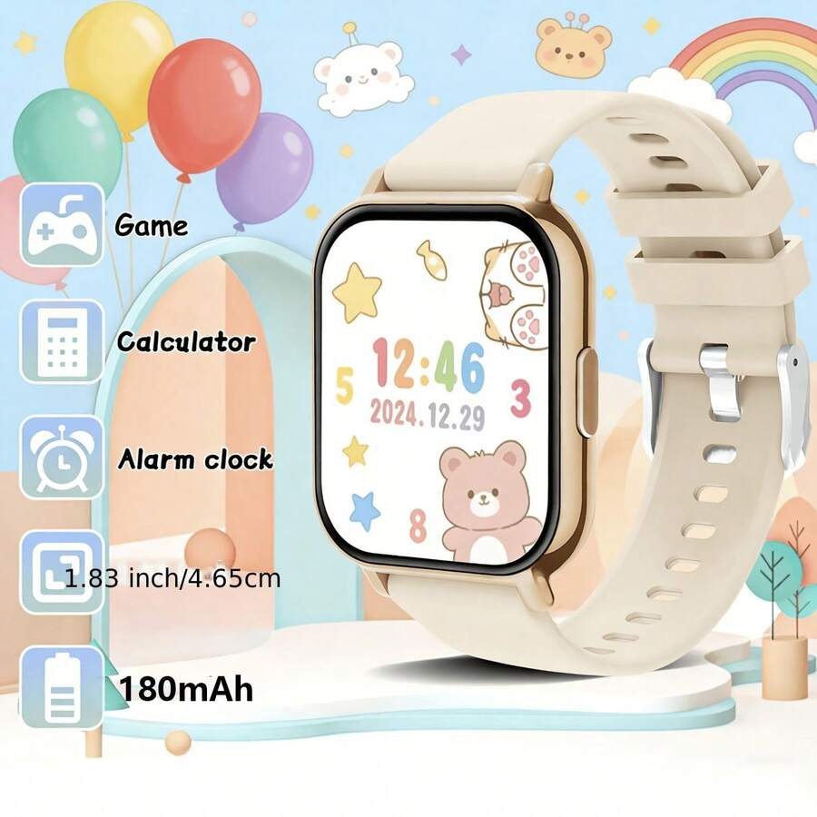 ERUN 1.83-Inch Youngsters's Smartwatch: Long Battery Life 180mAh, Wireless Calling, Multiple Sports Modes, Step Counter - Stylish, Lightweight, Full Touch Screen Wearable Tech Perfect For School Season Gifts, DIY Dial, Fit For Boys And Girls - View 1