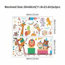 2件/1件裝可愛卡通動物牆貼，自黏式PVC貼紙，適用於居家、兒童房與幼兒園裝飾 - 彩色 - 查看 11