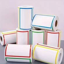 280 Sheets/Roll, Colorful Solid Name Labels, Non-Adhesive Stickers, Extra Large Self-Adhesive Handwritten, Price Tag Stickers, Business Card Notes, Colorful Rectangular Name Labels, Suitable For Office, Meeting, School And Home School Supplies - One Size - View 9