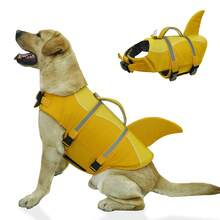 Shark Dog Life Jacket High Buoyancy Swimming Pet Vest With Handle Suitable For Small And Medium Dogs - Yellow - View 8