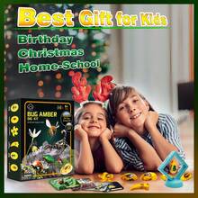 Children's STEM Amber Digging Kit, Artificial Insect Amber Digging Tool Set, Dinosaur/Crystal Archaeology Digging Kit, STEM Science Toys, Hands-On Practice For Kids, Can Dig Up Insect Specimens, Fun Educational Activity, Suitable For Children 3 Years And Older Insect Fossil Digging Toy, Educational Science Experiment Kit, Birthday Gift For Boys And Girls, Holiday Gift - 彩色 - 查看 9