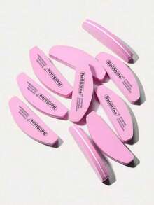 3 piezas de limas de esponja para pulir en forma de media luna mini 100/180 - Rosa - Ver 3